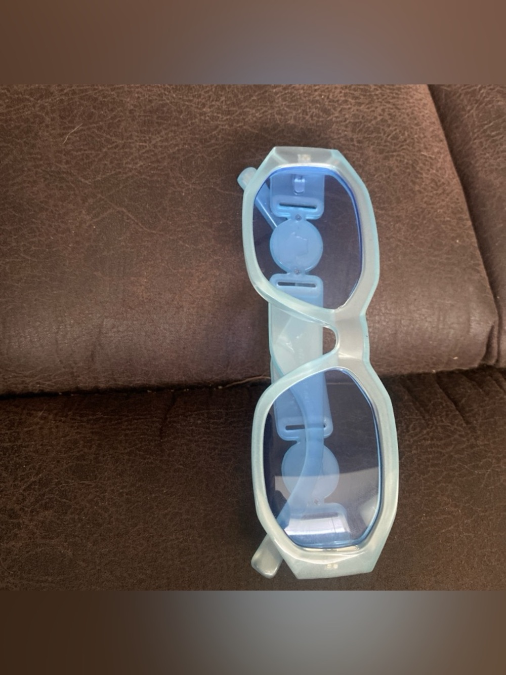 Light Blue sunglasses with Clear Blue Lenses